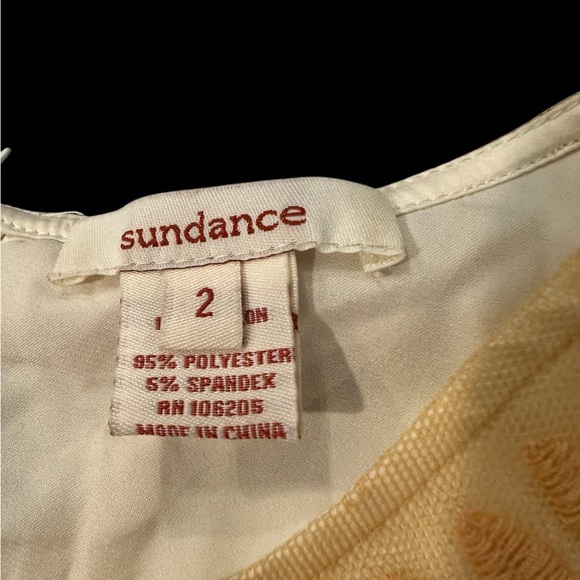 Sundance Sheer Embroidered Floral Dress Lined Buttercup Pale Yellow Sz 2 - Picture 5 of 9
